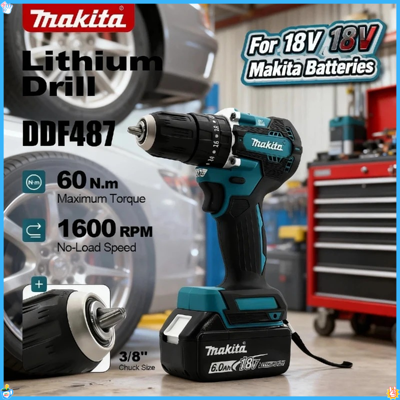 Power Tools Impact - Makita DDF487 18V Electric Drill Cordless