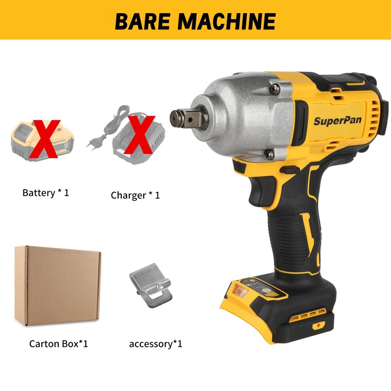 Power Tools Impact Wrench - Brushless Cordless Impact Wrench Bare Unit,1898Nm
