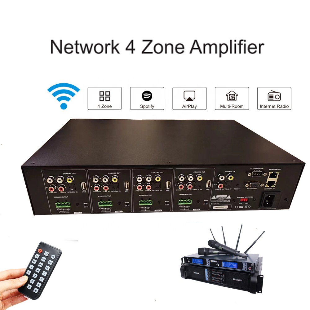 Power Tools Zones - Professional 8-Channel Audio Amplifier 4 Zones