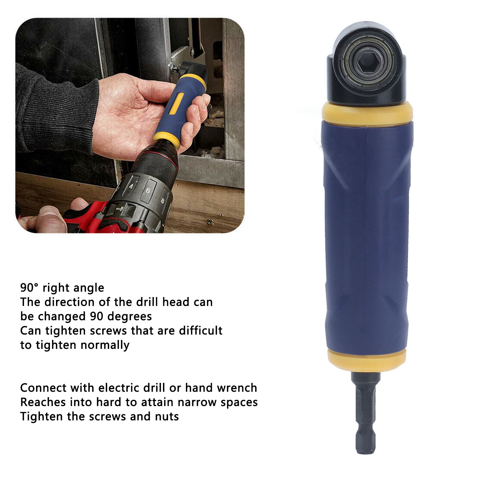 Power Tools Yellow - Right Angle Drill Adaptor 90 Degree