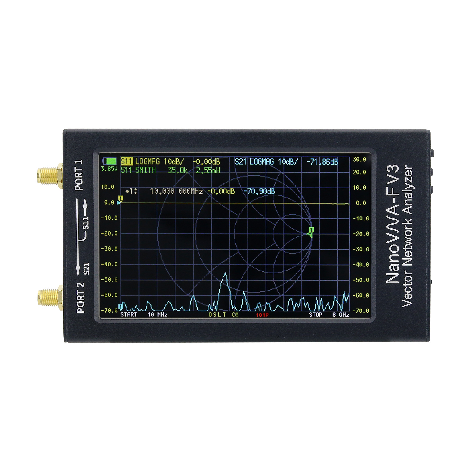NanoVNA-F V3 1MHz-6GHz Portabl - đánh giá và giá Power Tools Vector