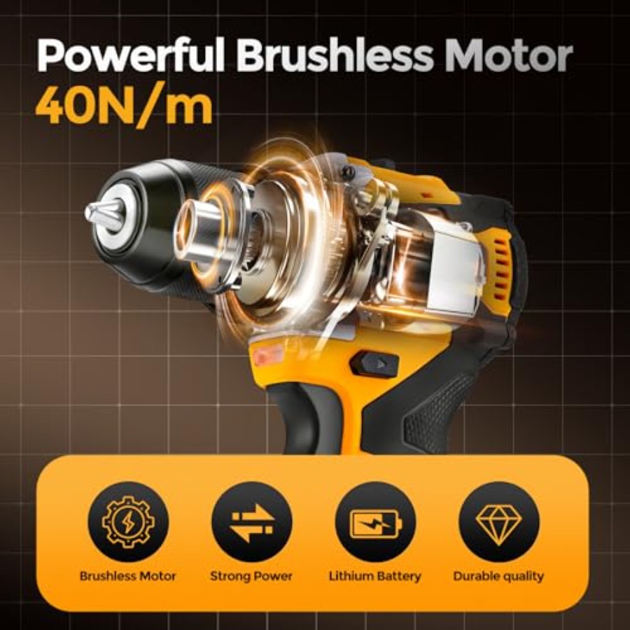 Brushless Motor Tool Kit Set:  - đánh giá và giá Power Tools Yellow