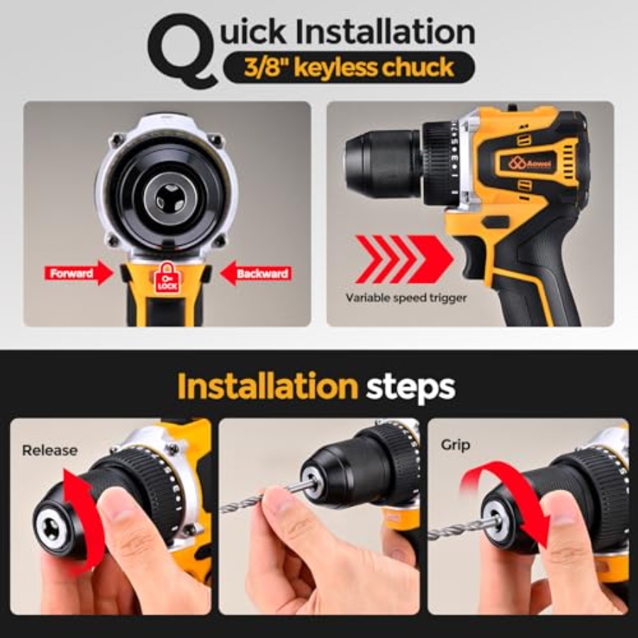 Brushless Motor Tool Kit Set:  - đánh giá và giá Power Tools Yellow